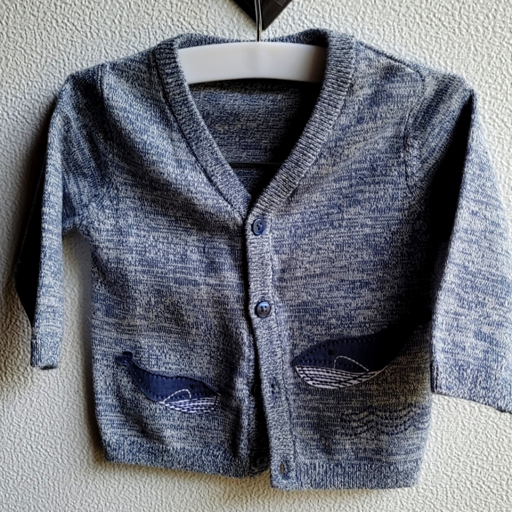 Pure Cotton Appliqué Whale Cardigan